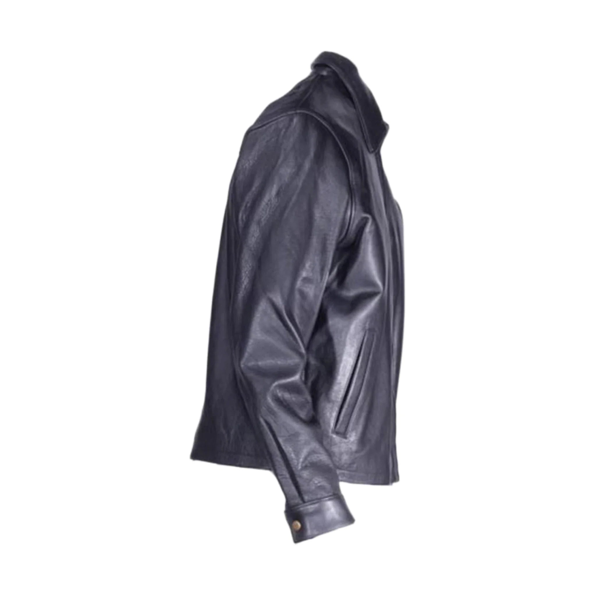 Mens Classic Leather Jacket Dream Apparel Heavy Duty Cowhide With Fur Lined Vest - Image 4