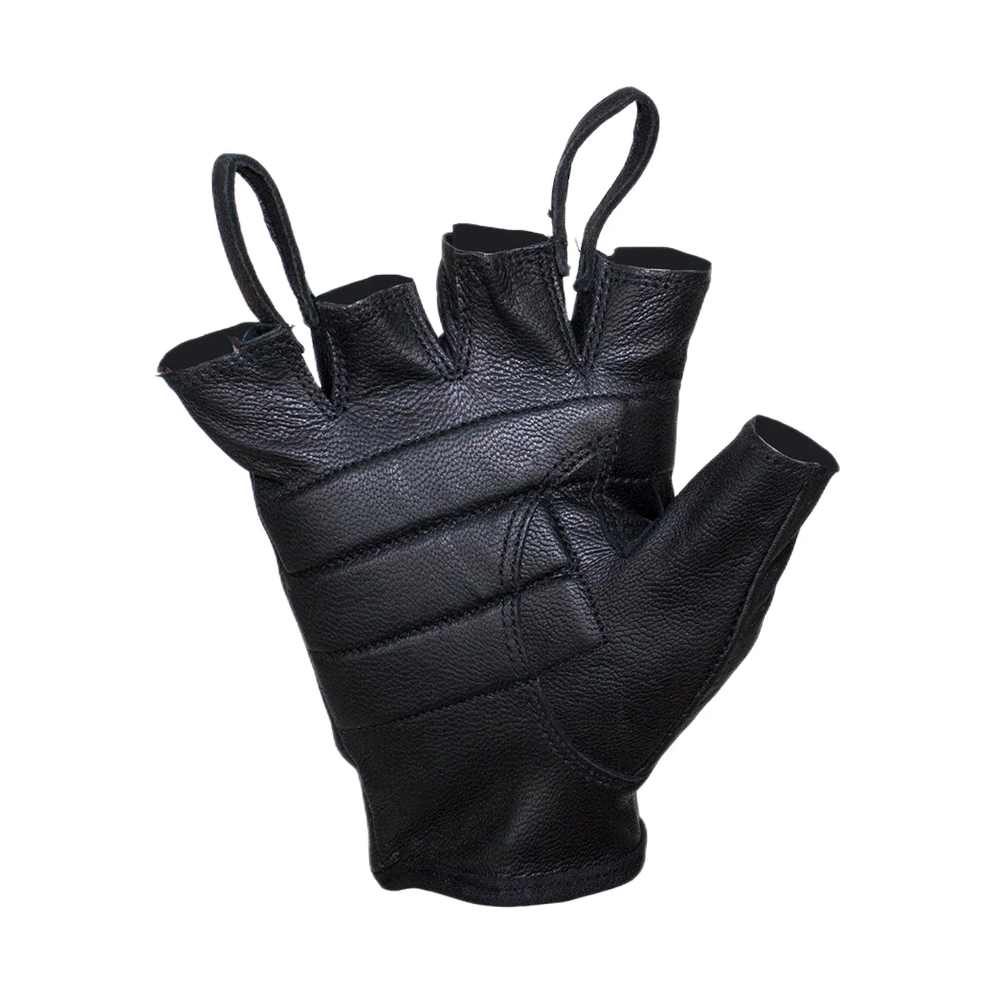 Nappa Leather Fingerless Riding Gloves - Image 4
