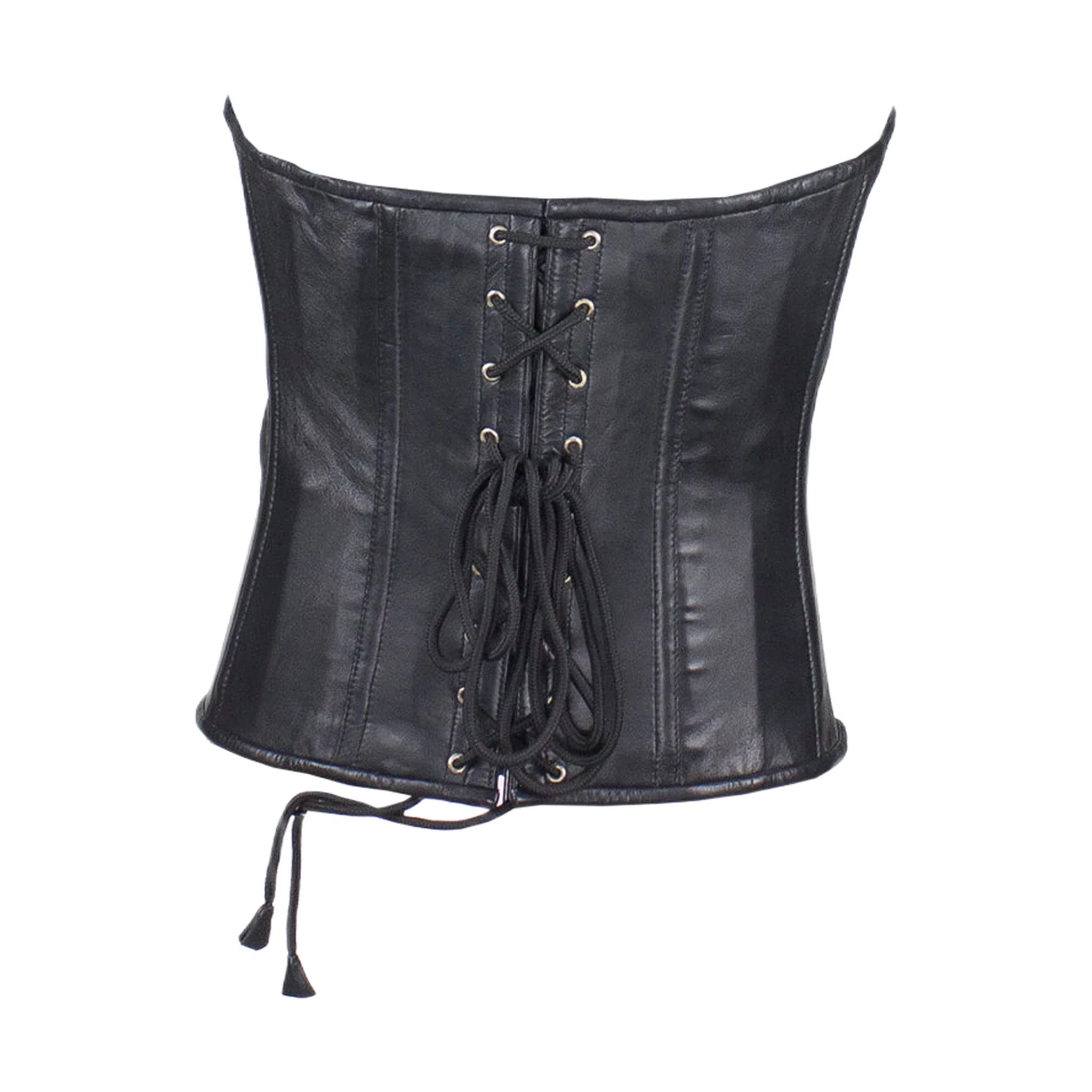 Women's Black Lambskin Leather Corset - Image 4