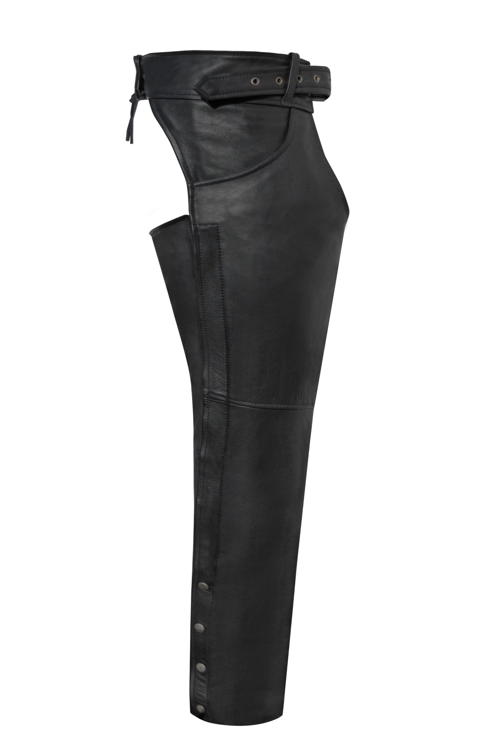 Motorcycle Cowhide Leather Chaps Dream Apparel Black Durable Riding Gear - Image 5