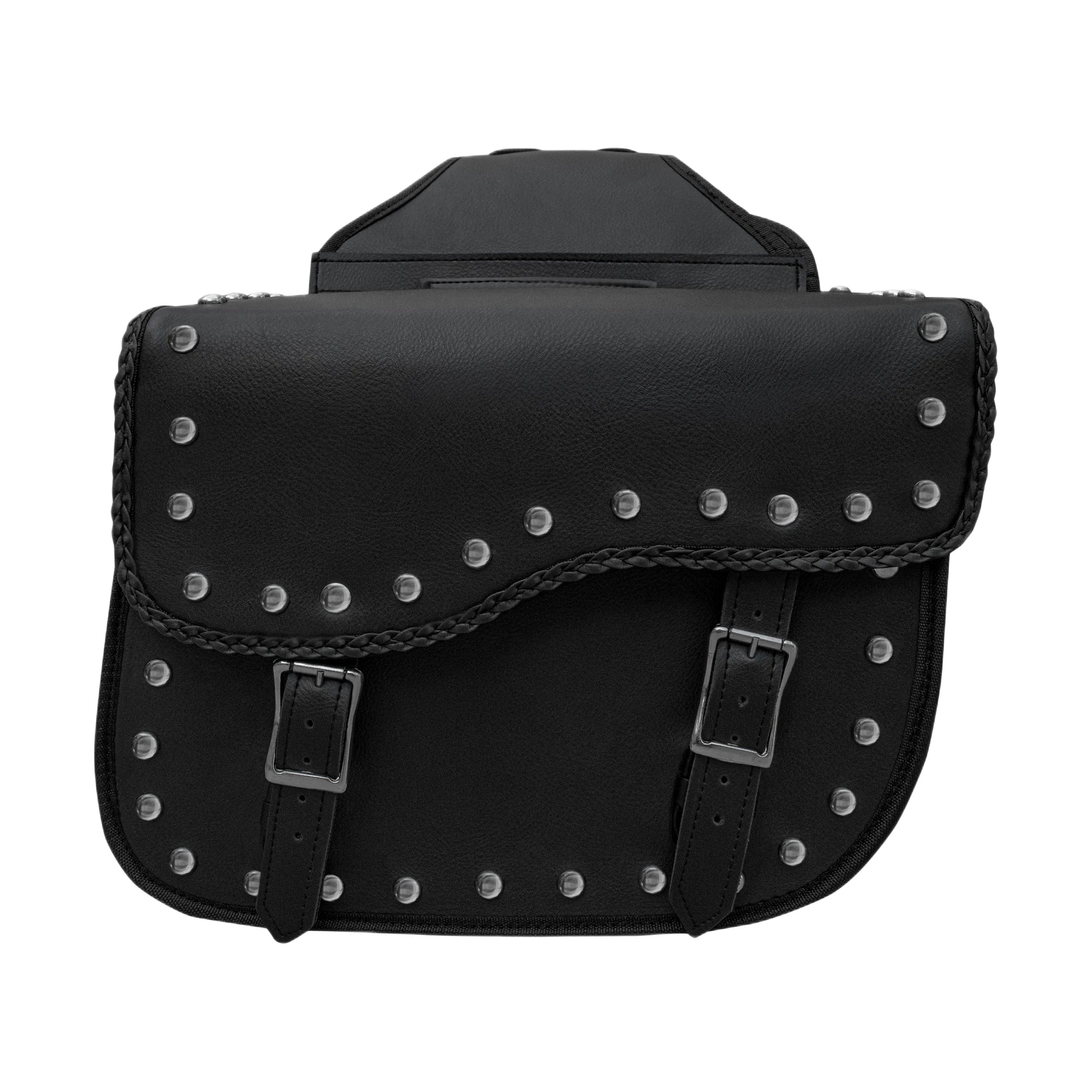 Dream Apparel Motorcycle Saddlebag PVC Classic Black Vintage Style Weather-Resis - Image 5