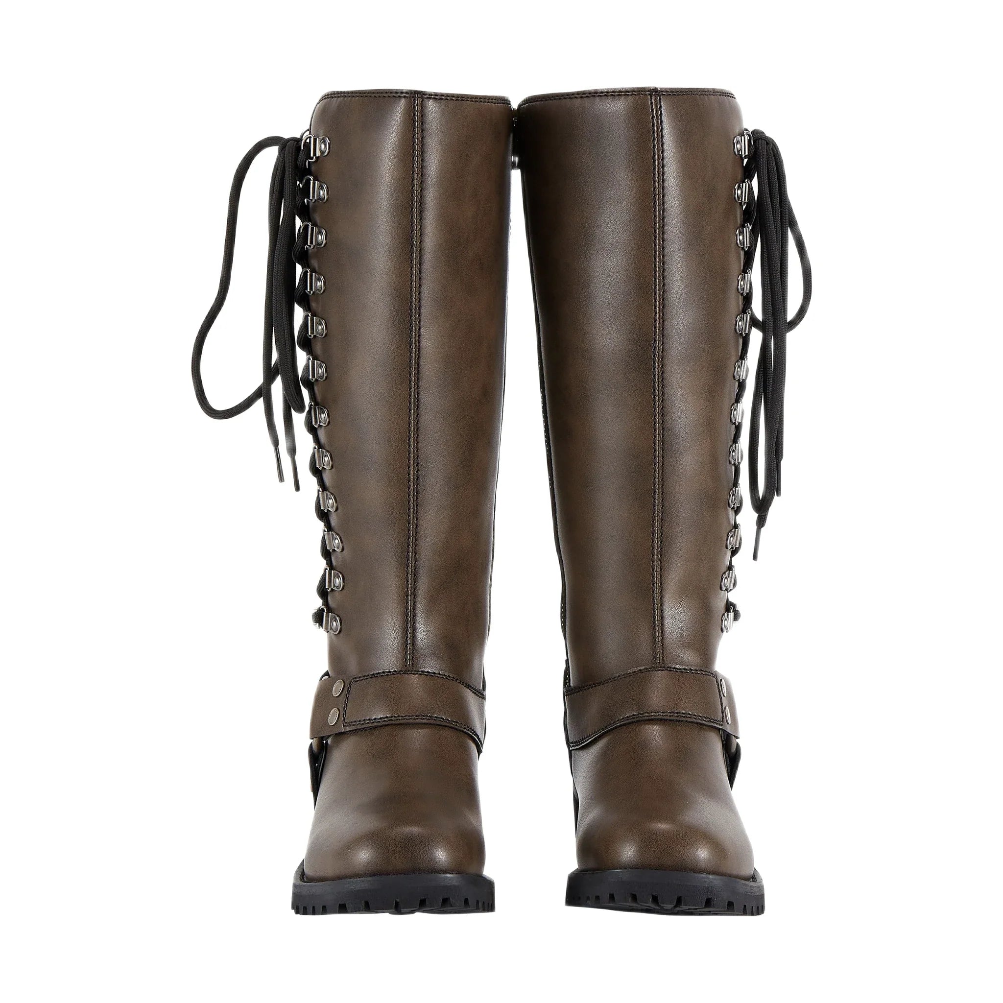 Dream Apparel® Women Long Biker Boots Brown - Image 5