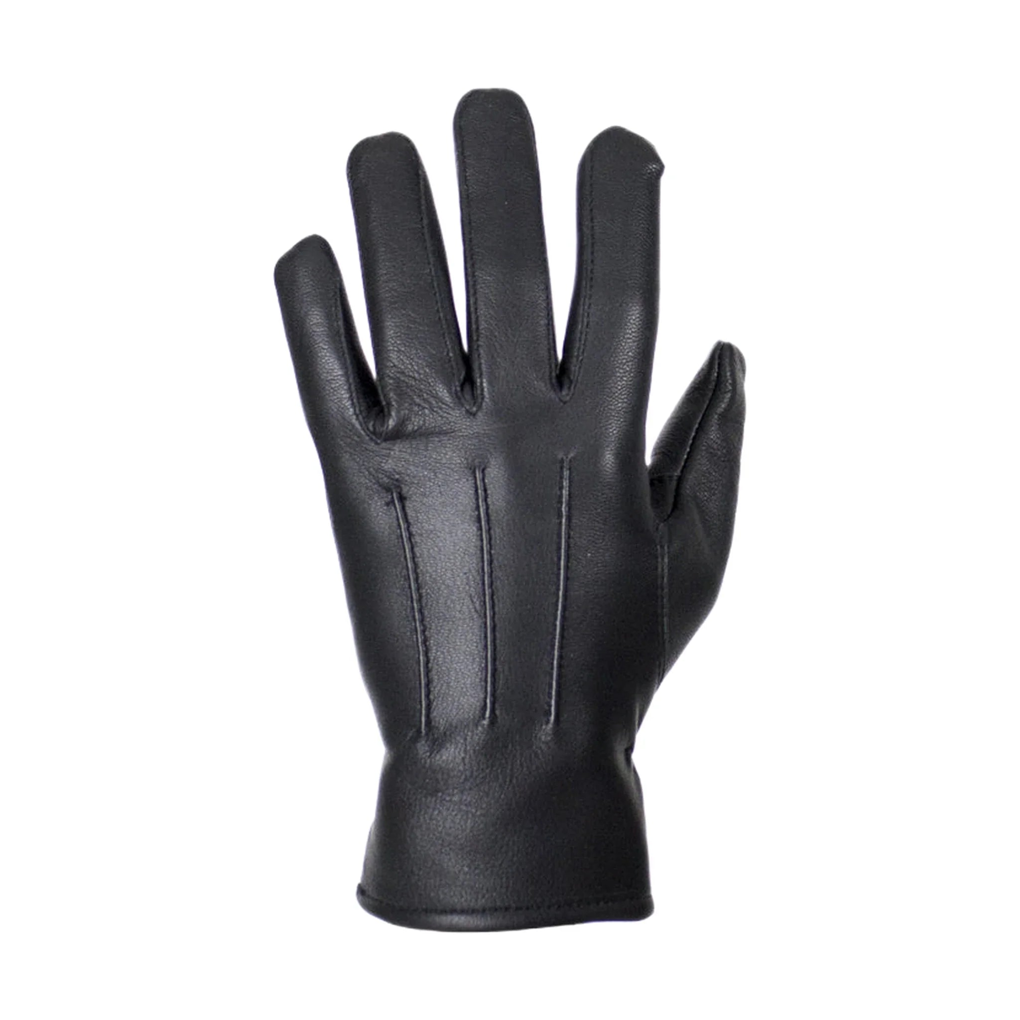Ladies Deer Skin Leather Gloves - Black - Image 5