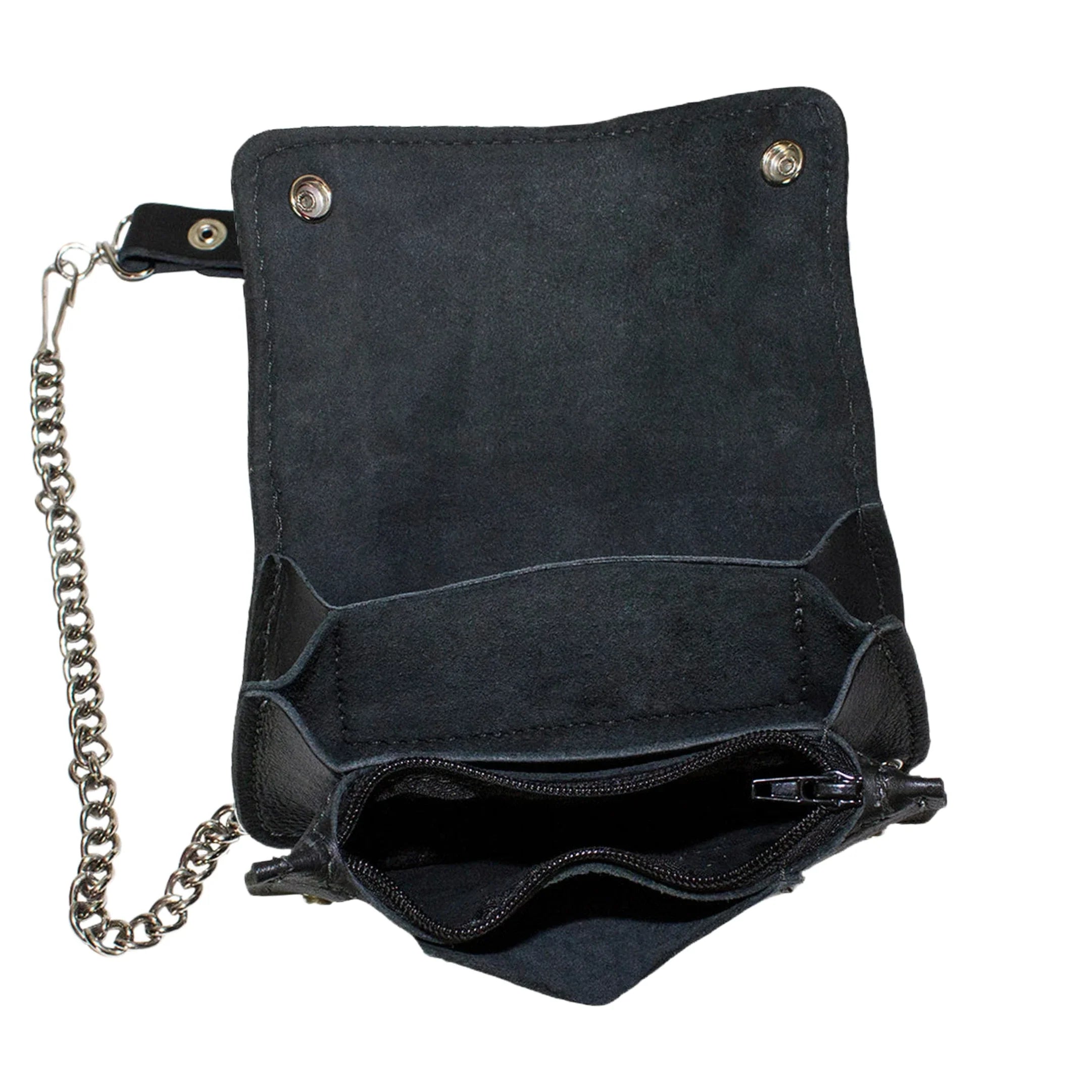 Heavy Duty Black Leather Motorcycle Chain Wallet - Image 6