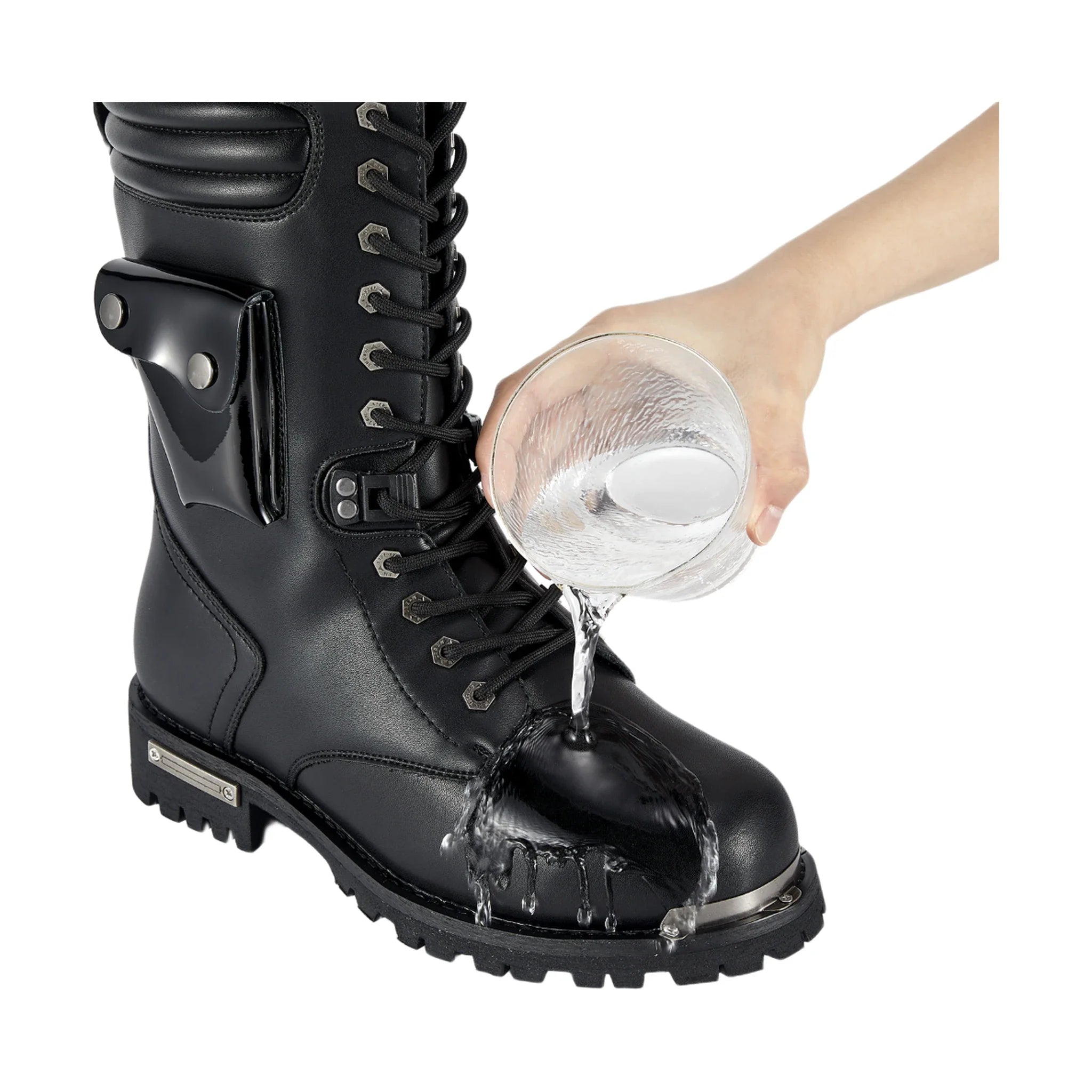 Dream Apparel Men Black Biker Boots - Image 7