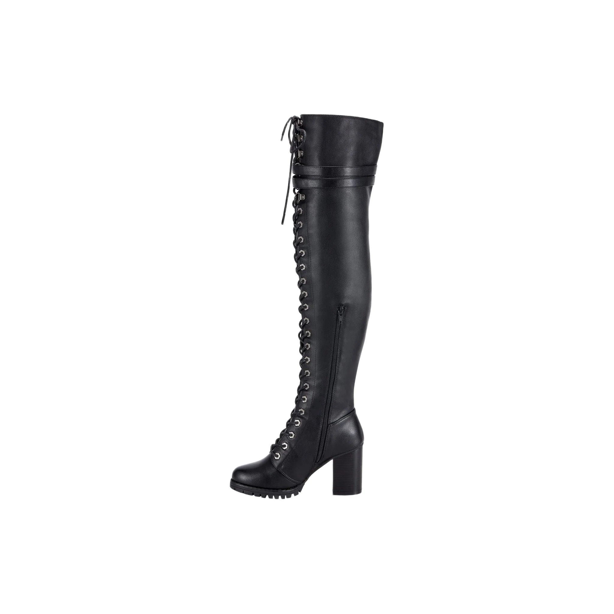 Ladies Knee High Laced Boots By Dream Apparel - Image 7