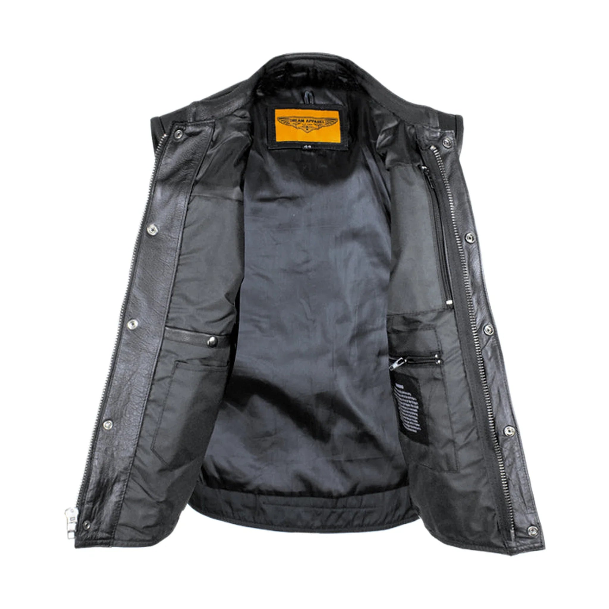 Cowhide Leather Motorcycle Club Vest - Defender Vest - Conceal Carry Pockets - Image 8