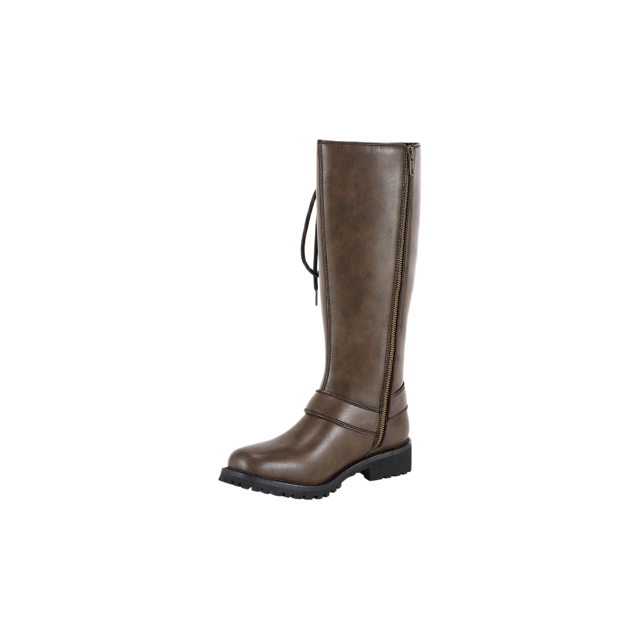 Dream Apparel® Women Long Biker Boots Brown - Image 8