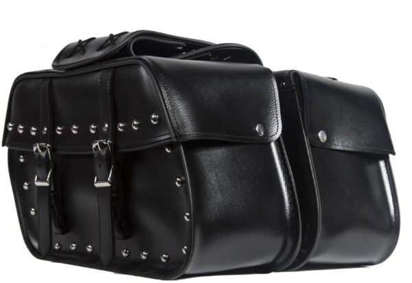 Motorcycle Saddlebag Durable Leather Universal Fit Storage Bag