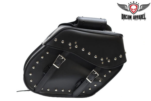 Pvc Motorcycle Saddlebag With Studs Universal Fit Waterproof Heavy Duty