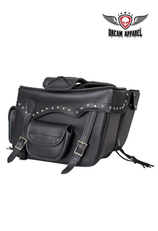 Motorcycle Saddlebag Dream Apparel Waterproof Studded Universal Fit Black