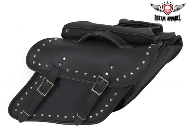 Studded Leather Dyna Saddlebag Harley Davidson Waterproof 12x11.5x7 Motorcycle
