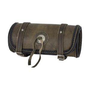 Dream Apparel Brown Leather Motorcycle Tool Bag with Concho