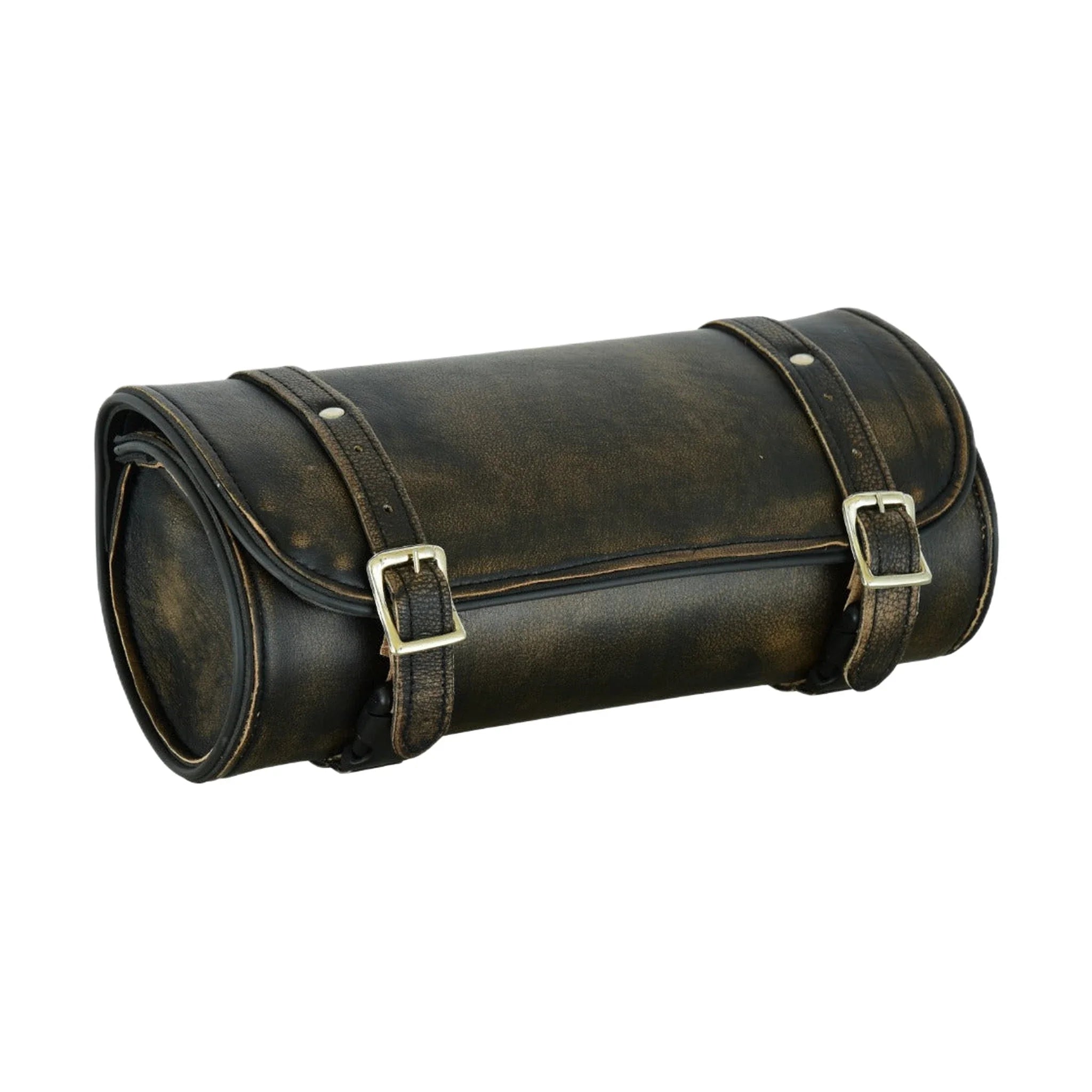 Dream Apparel Distress Brown Naked Leather Motorcycle Tool Bag 12-inches