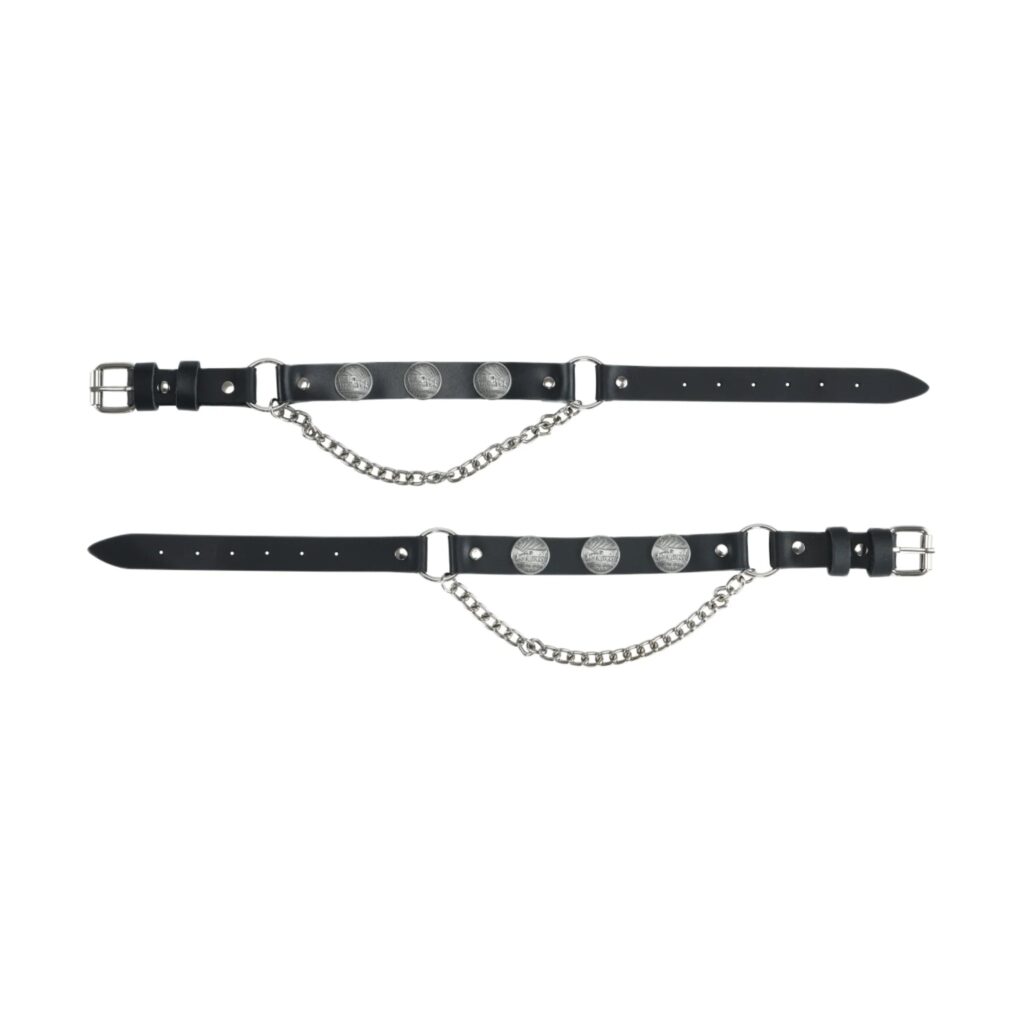 Black Leather Biker Boot Chains 1926 P Oregon Trail Memorial Coin Replica Accent