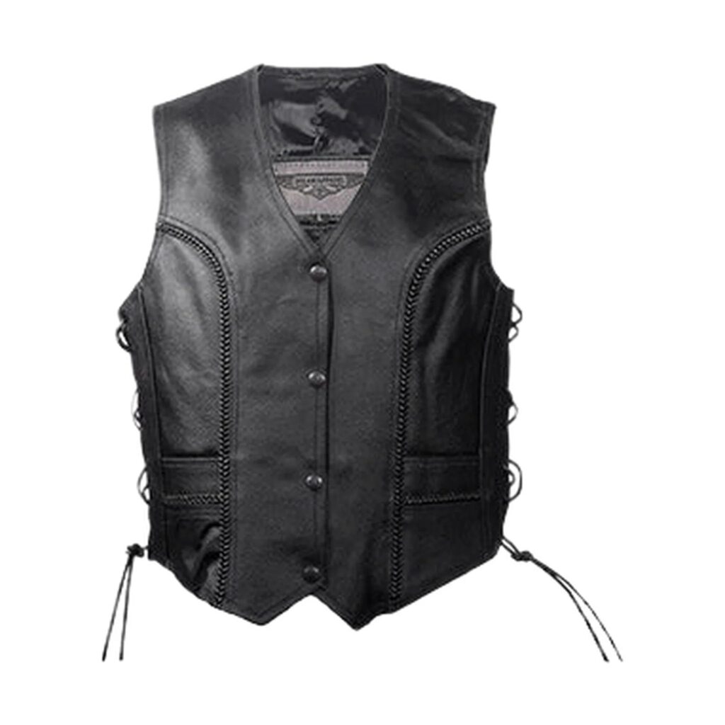 Dream Apparel Womens Leather Vest With Side Laces