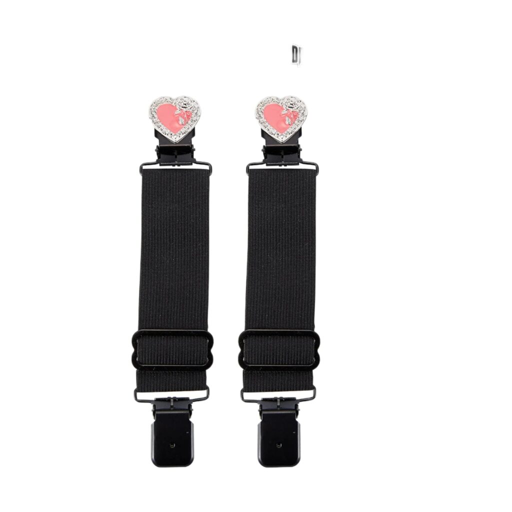 Pink/Chrome Heart And Rose Alligator Boot Clips