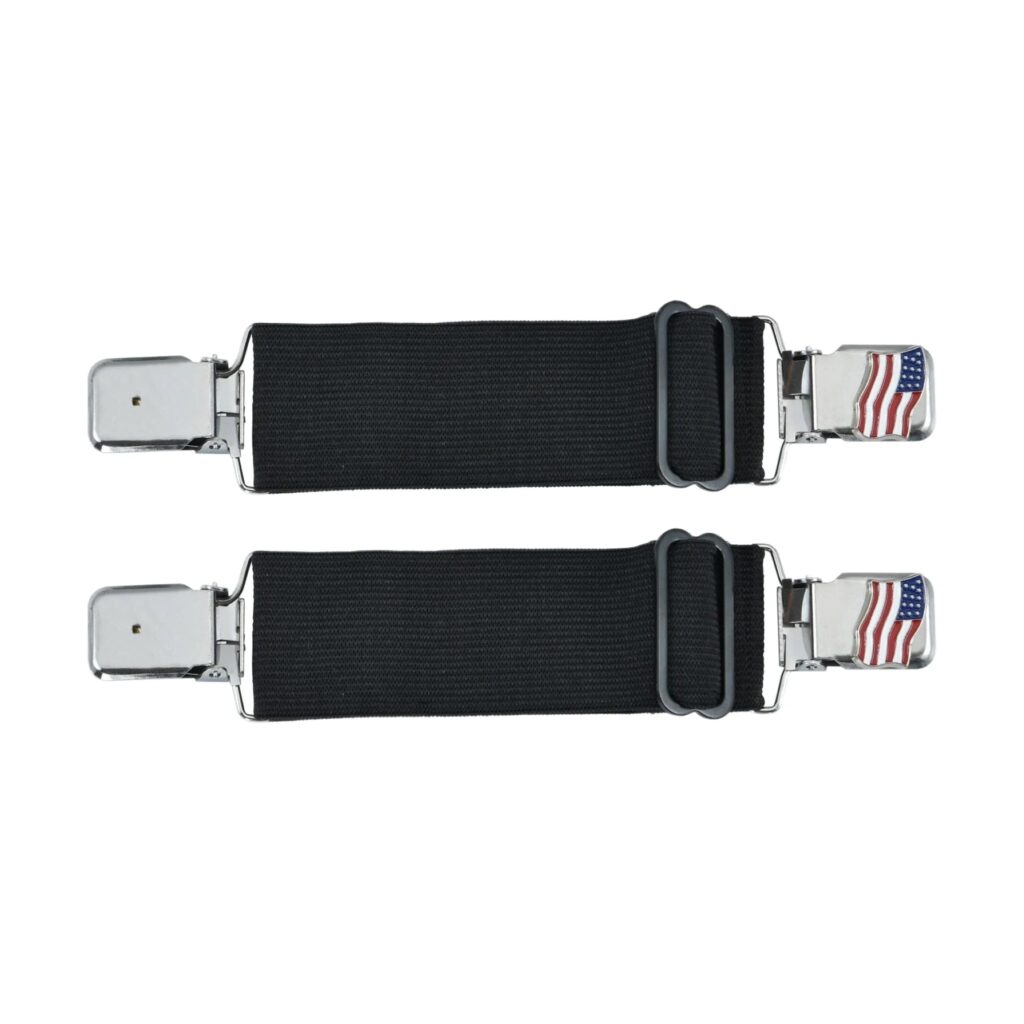 USA Flag Boot Clips Silver Boot Clips