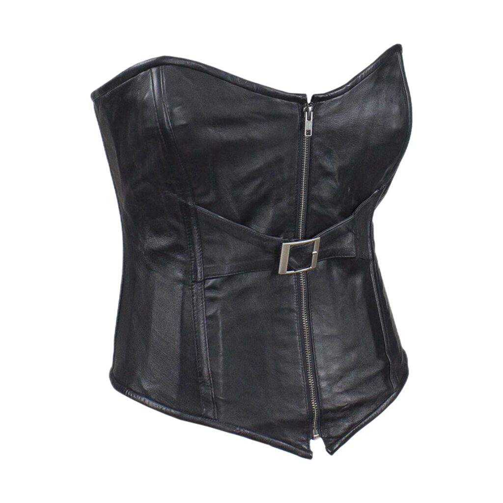 Women's Black Lambskin Leather Corset
