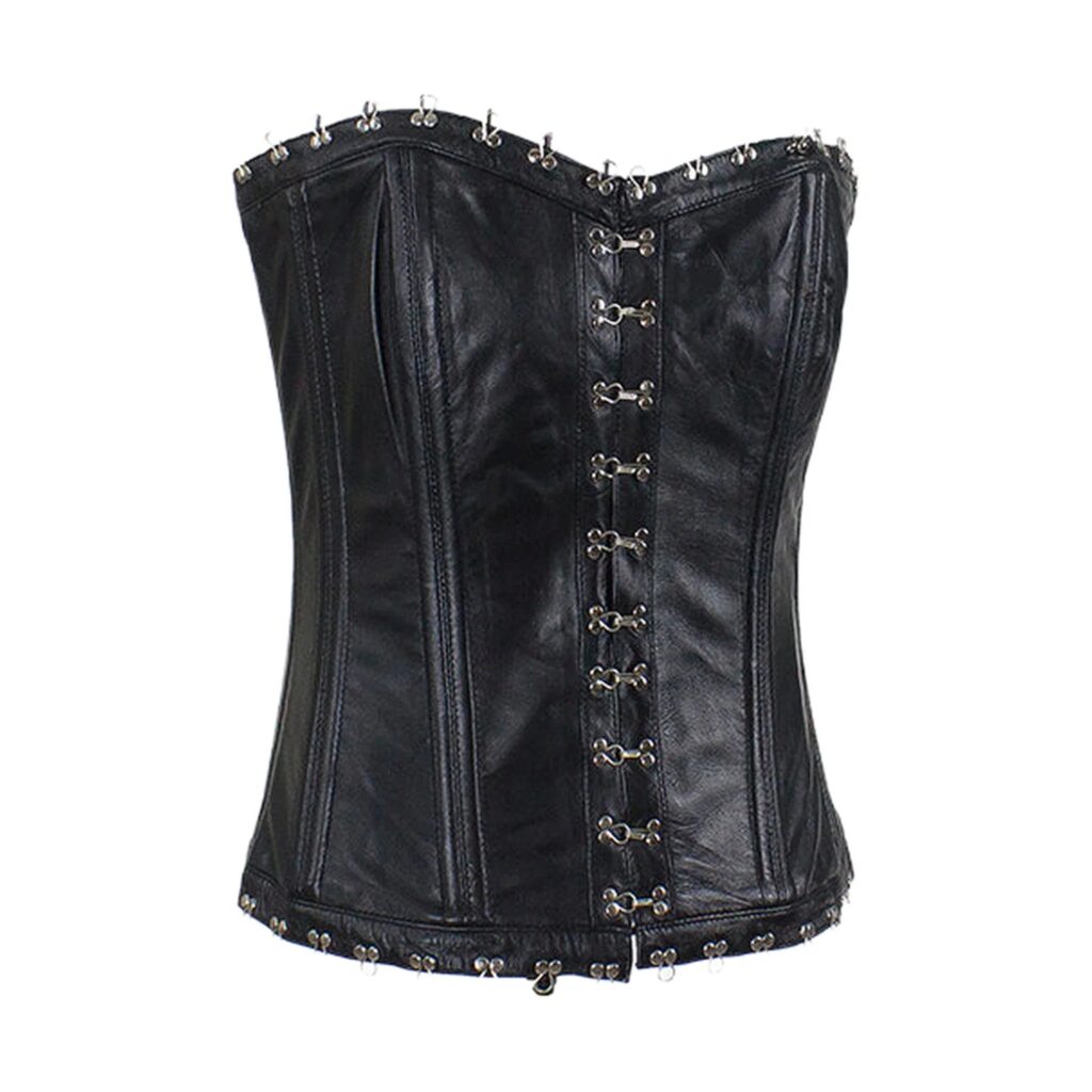 Women's Hook & Eye Lambskin Leather Corset