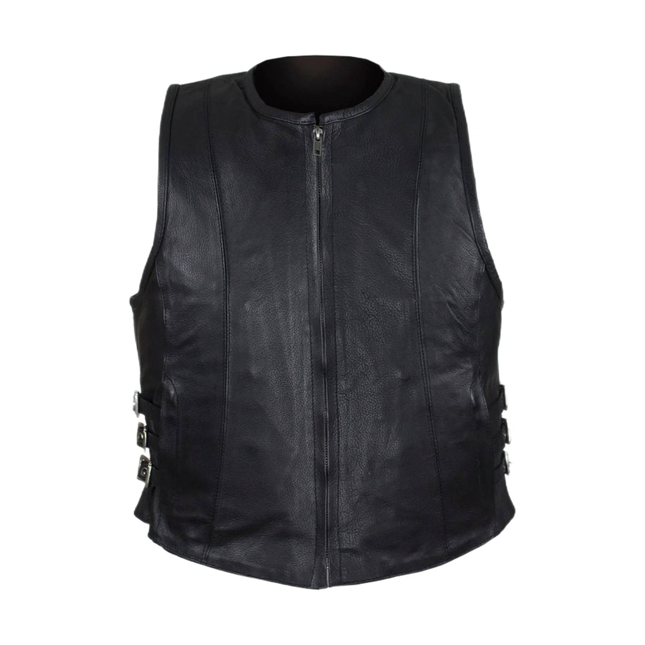 Women's Naked Cowhide Leather Motorcycle Vest