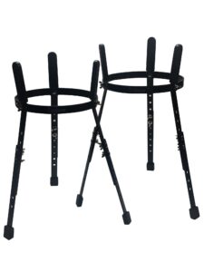 Pro Adjustable Conga Bar Stands Pair 10 and 11 Inch Black Powder Coat