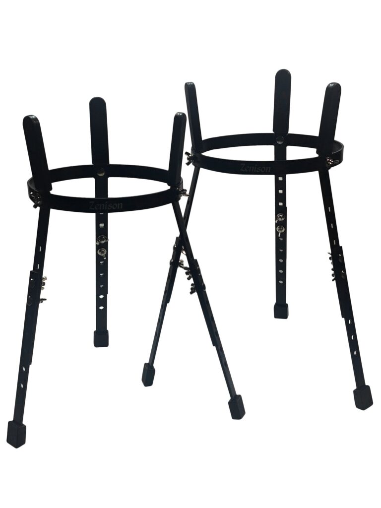 Pro Adjustable Conga Bar Stands Pair 10 and 11 Inch Black Powder Coat