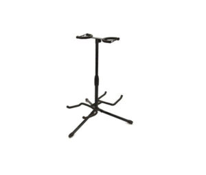DUAL GUITAR DISPLAY STAND - TRADITIONAL DESIGN ADJUSTABLE HEIGHT FOAM PADDED New