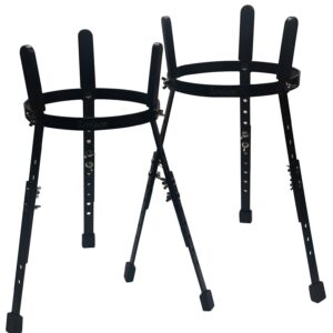 Pro Adjustable Conga Bar Stands Pair 10 and 11 Inch Black Powder Coat