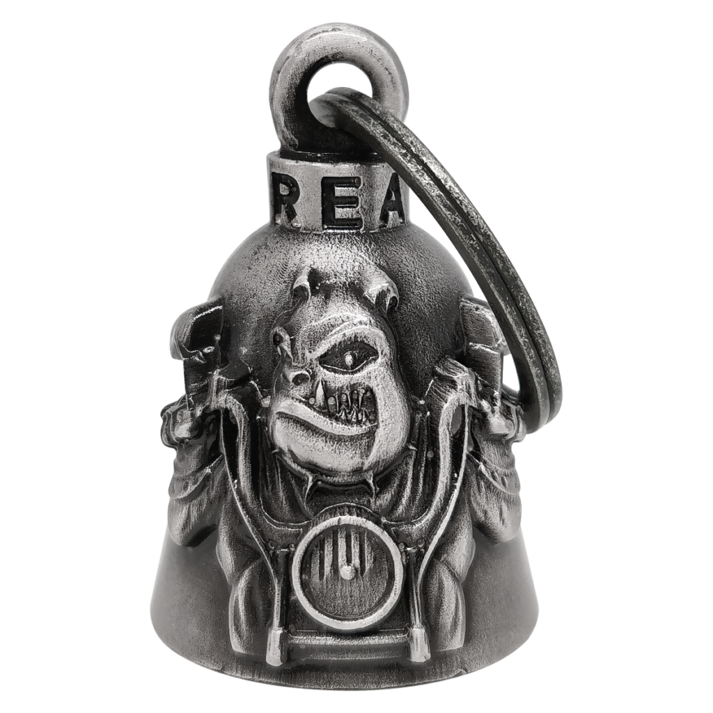 Motorcycle Bell Dream Apparel Bull Dog Bully Design Chrome Steel