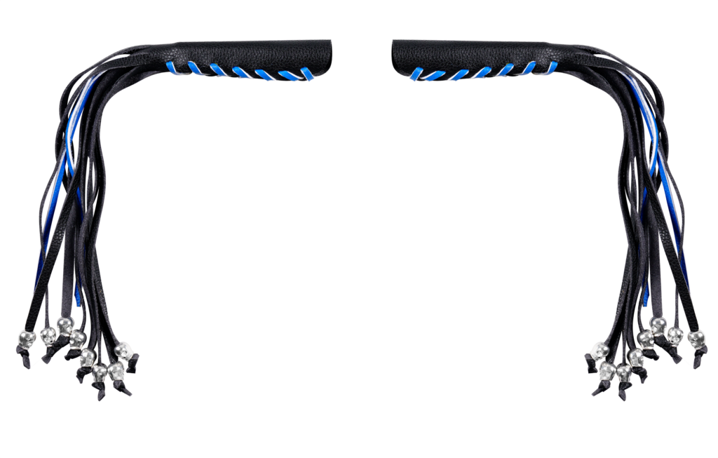 Motorcycle Brake Clutch Lever Covers Dream Apparel Black Blue Skull Fringe
