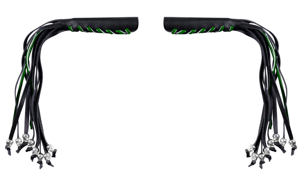 Motorcycle Brake Clutch Lever Covers Dream Apparel Black Green Skull Fringe