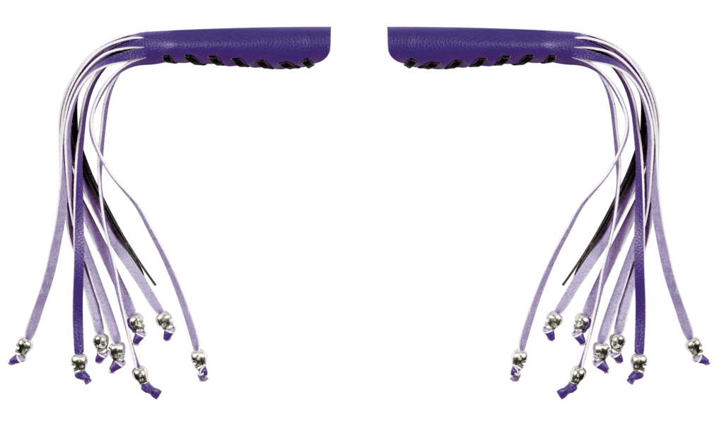 Motorcycle Brake Clutch Lever Covers Dream Apparel Purple Black Skull Fringe