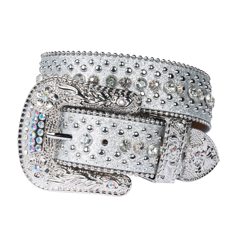Rhinestone Crystal Belt Dream Apparel Faux Leather Medium Large XL Sizes