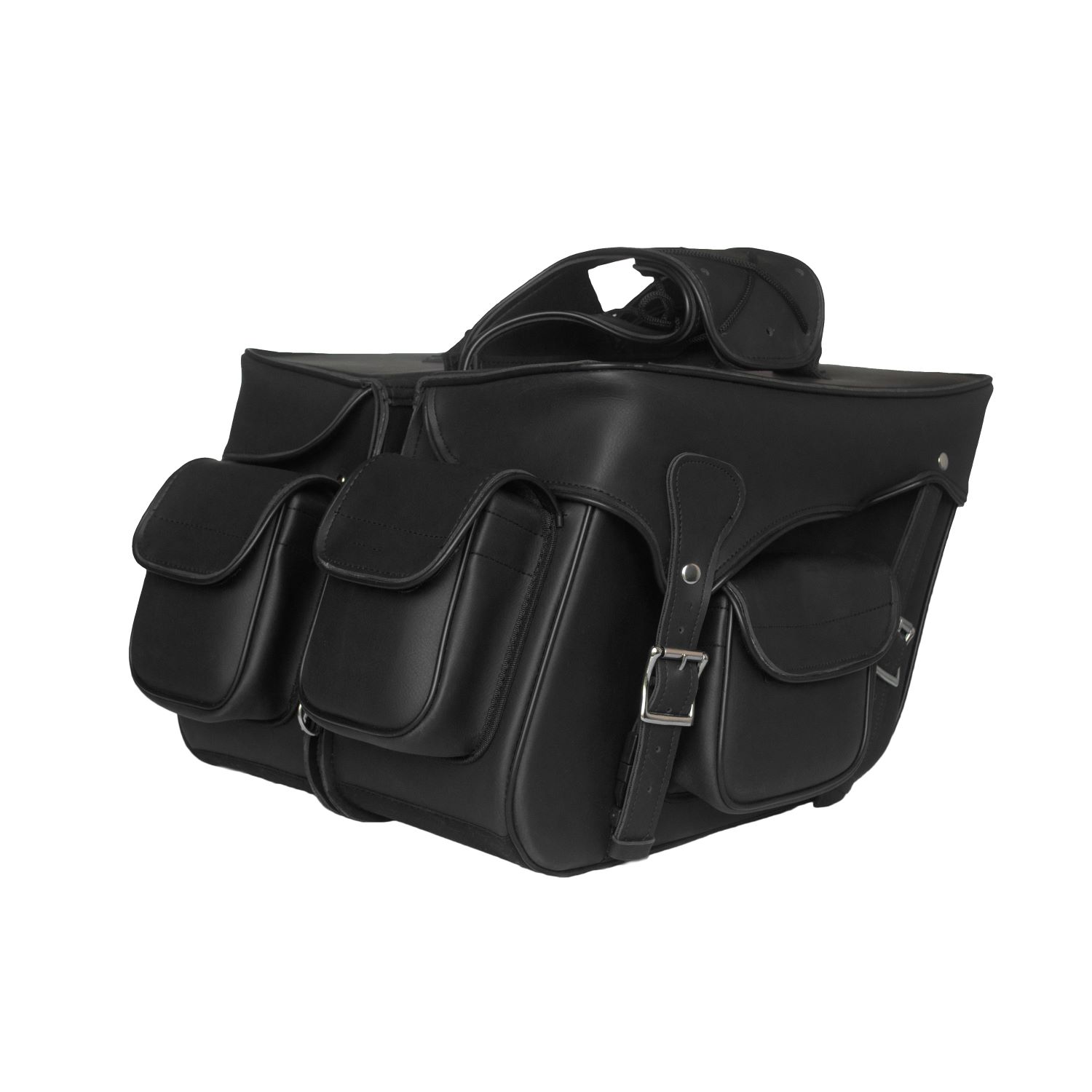 No-Stud Motorcycle Saddlebag Dream Apparel Black Universal Fit 15x13x11 - Image 2
