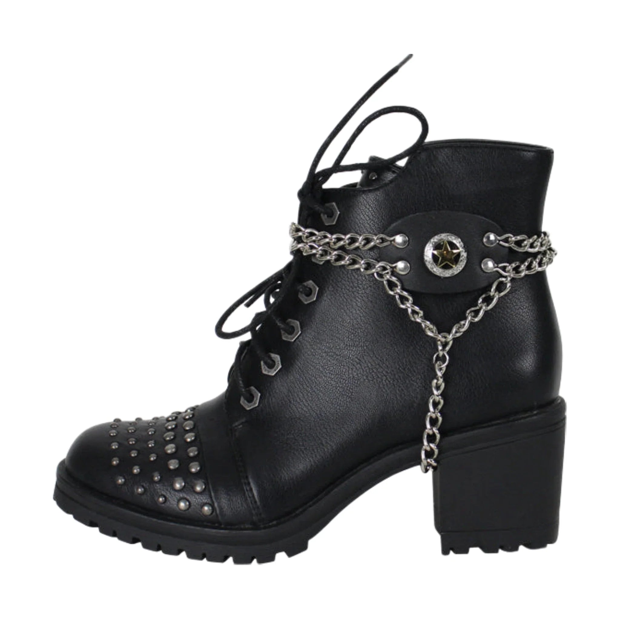 Chrome And Gold Police Star Boot Chain - Image 2