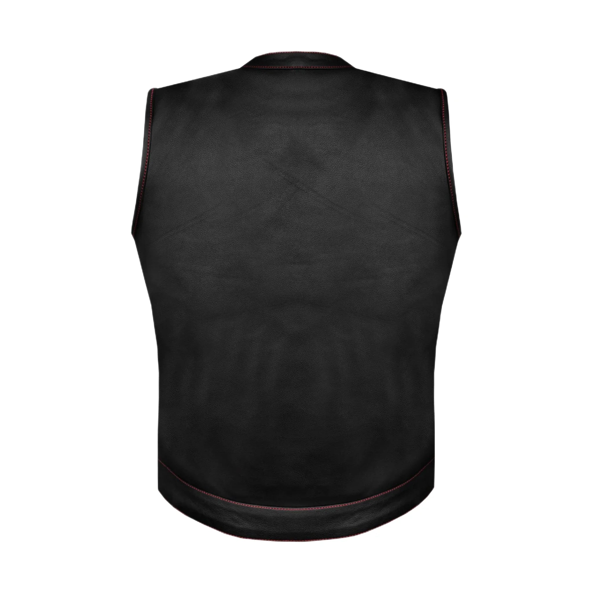 Women Motorcycle Leather CLUB VEST Premium Cowhide Leather Red Paisley Lining - Image 2