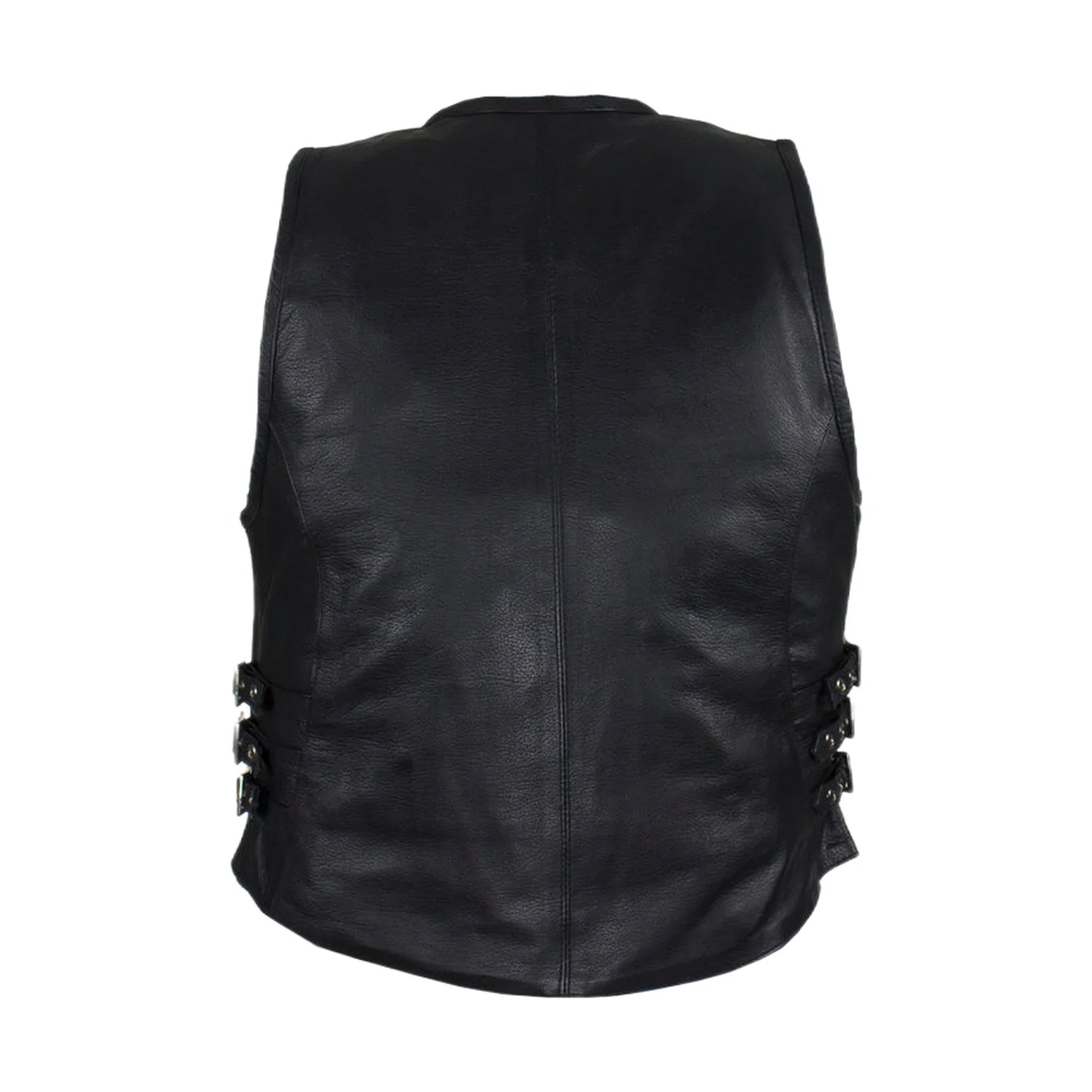 Women's Naked Cowhide Leather Motorcycle Vest - Image 2