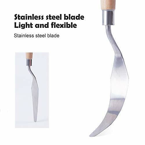 12 Piece Artist Palette Knife Set Natural Wood Handles Flexible Blades Oil Paint - Image 2