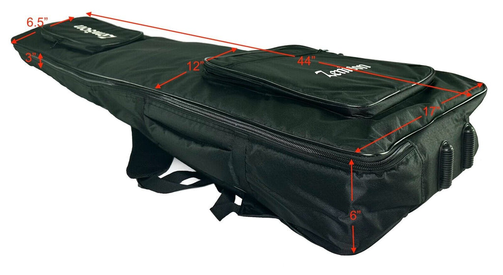 Zenison PADDED GIG BAG for LARGE BODY Electric Guitars Shoulder Straps 44" Black - Image 2
