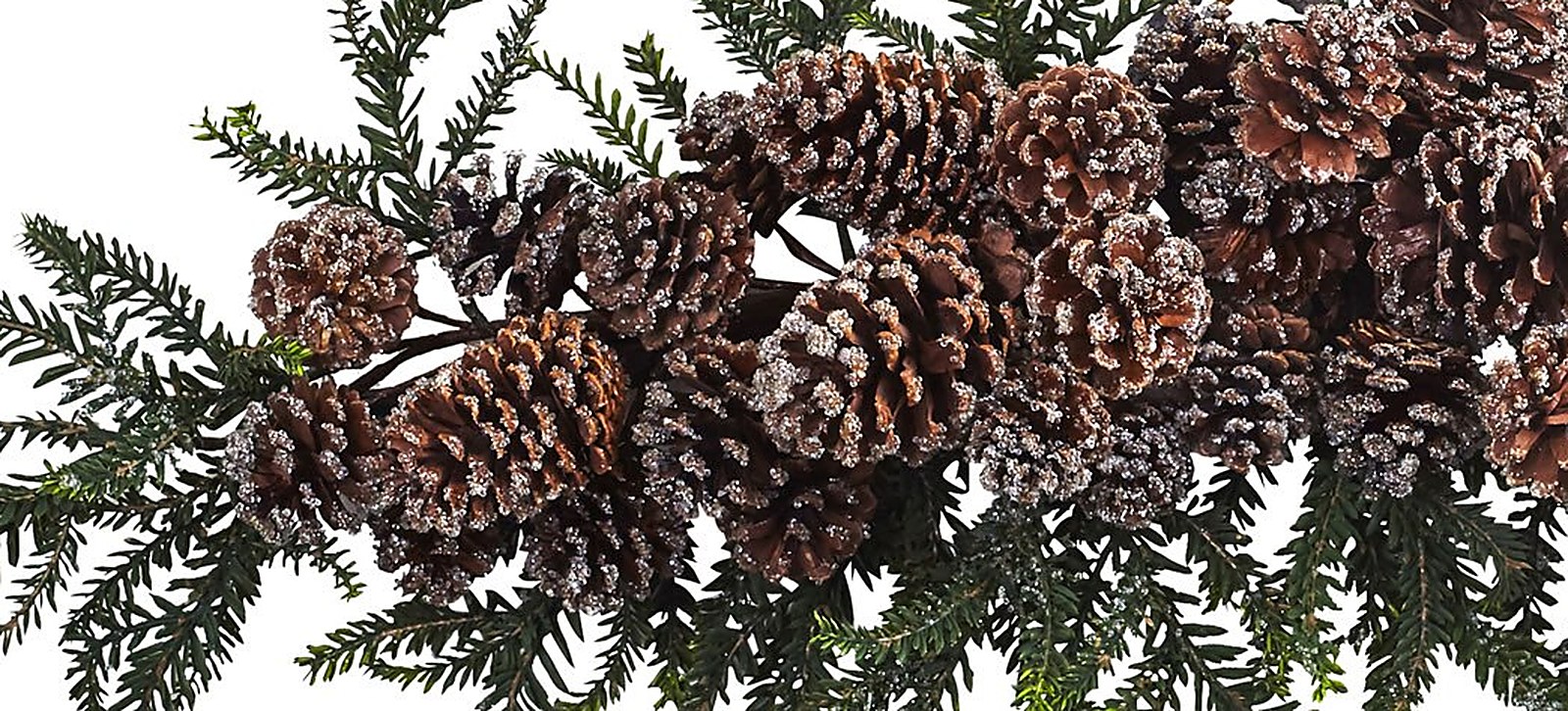 28 Inch Iced Pine Cone Swag Holiday Decor Green Foliage Table Accent - Image 3