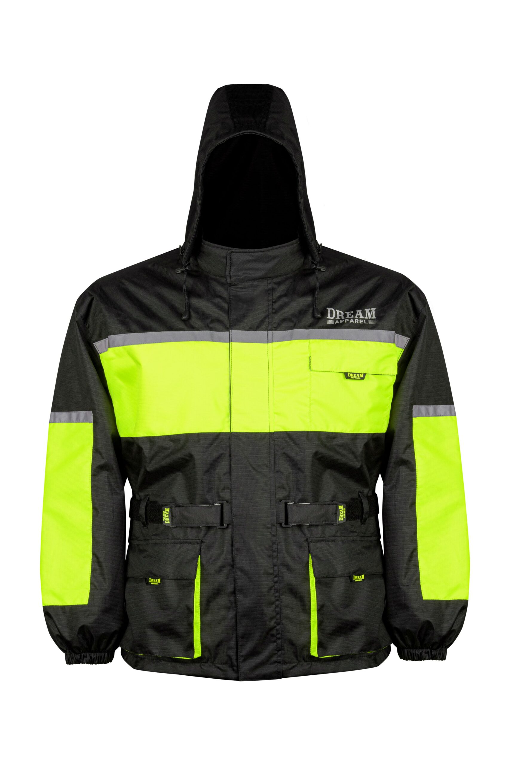 Rain Suit Dream Apparel 2-Piece Black Neon Waterproof Jacket Pants - Image 3