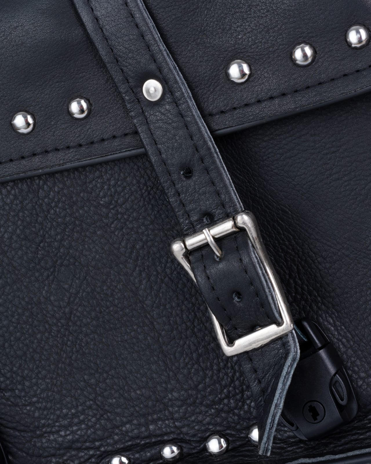 Motorcycle Leather Saddlebags Dream Apparel Black Studded Waterproof - Image 3