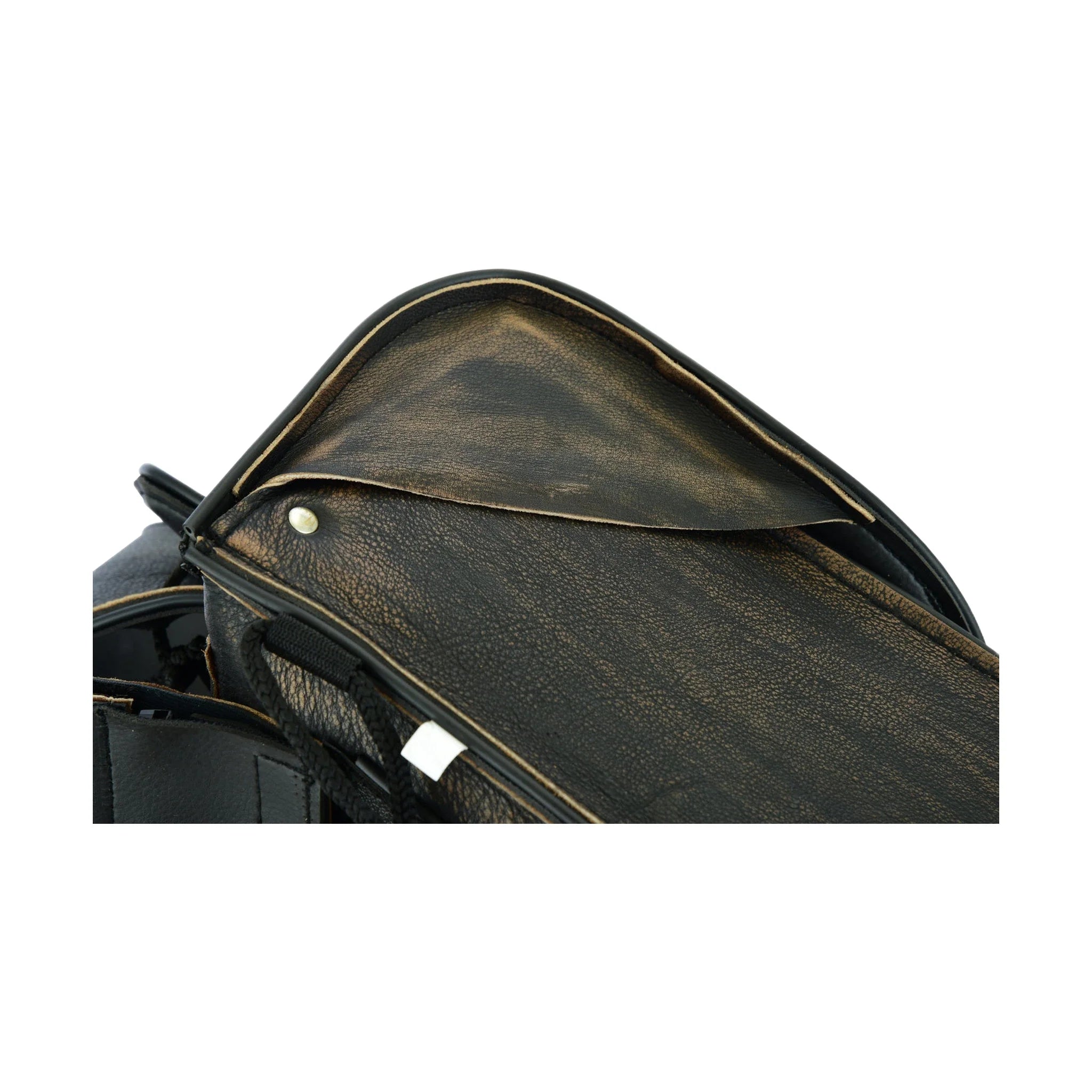 Dream Apparel Genuine Distressed Brown Naked Leather Concealed Carry Saddlebag - Image 3