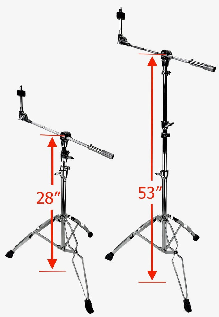 Zenison Cymbal Boom Stand Chrome Heavy Duty Adjustable Double Braced Anti Skid - Image 3