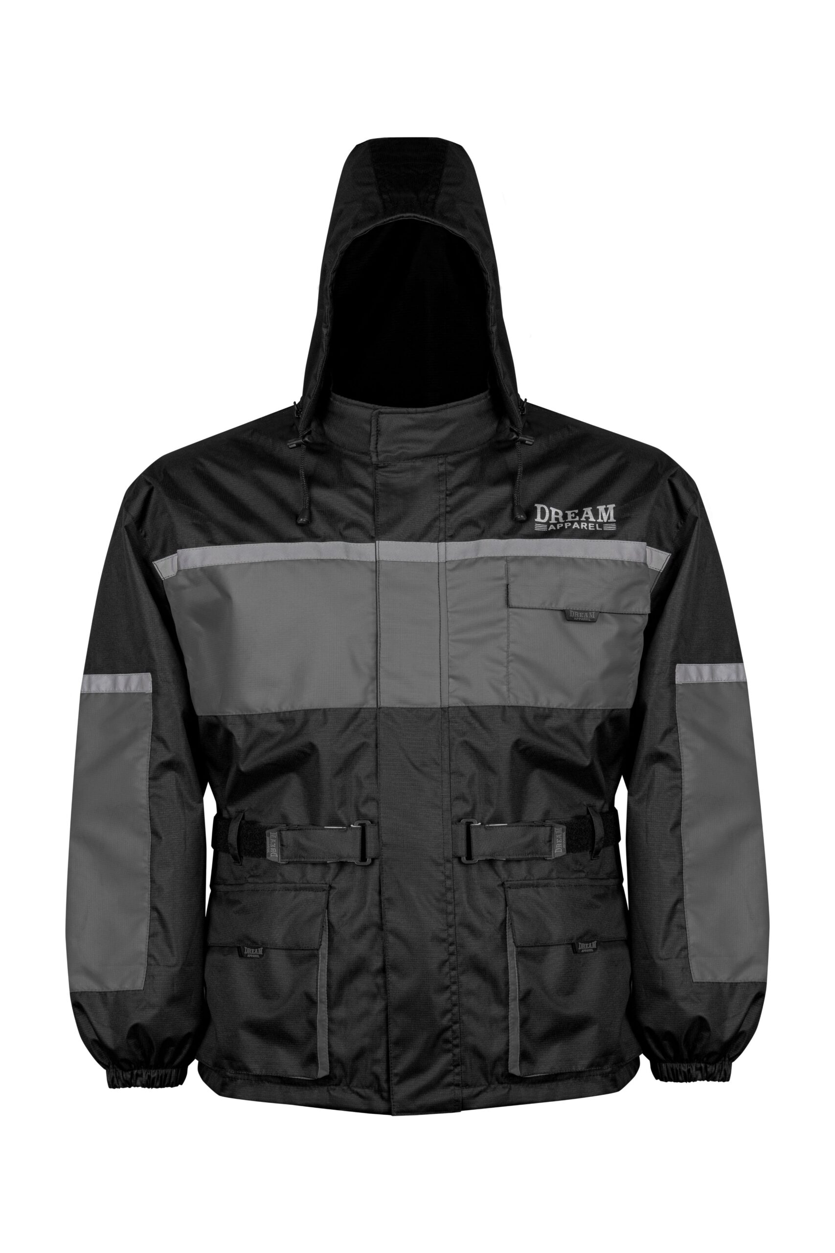 2-Piece Black Grey Rain Suit Dream Apparel Waterproof Jacket Pants - Image 4