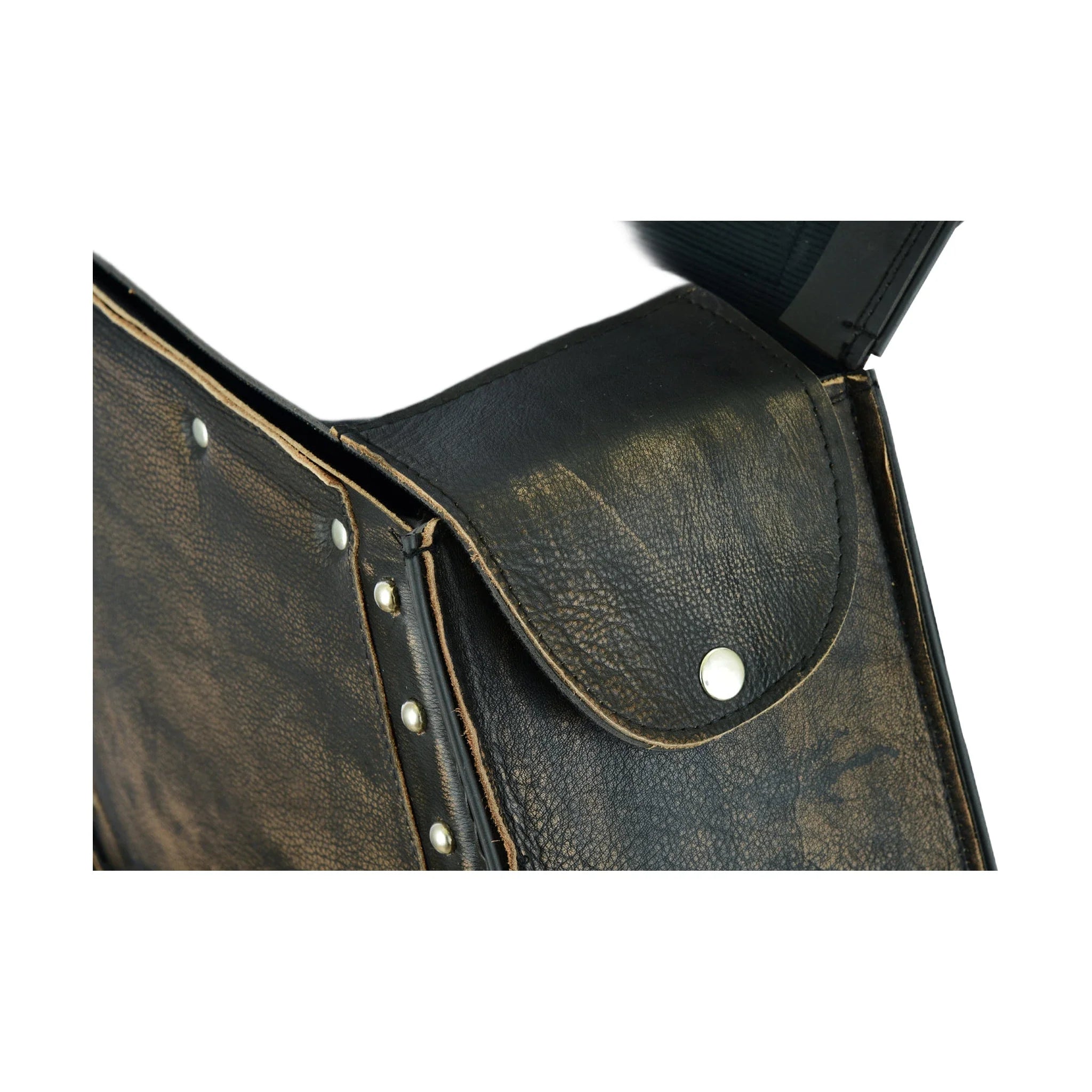 Dream Apparel Genuine Distressed Brown Naked Leather Concealed Carry Saddlebag - Image 4