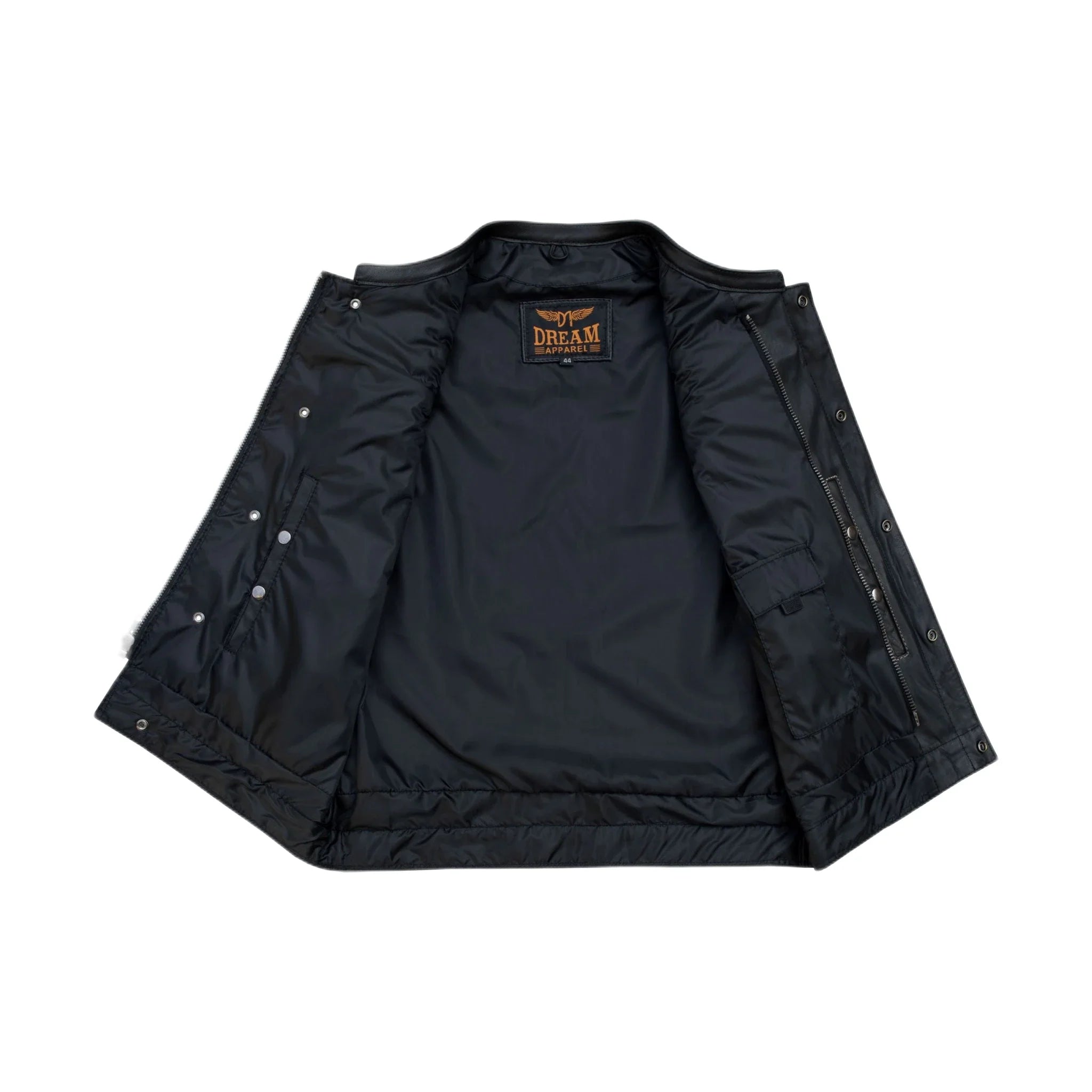 Dream Apparel Mens Black Vest Diamond Padding WHITE Threading - Image 4