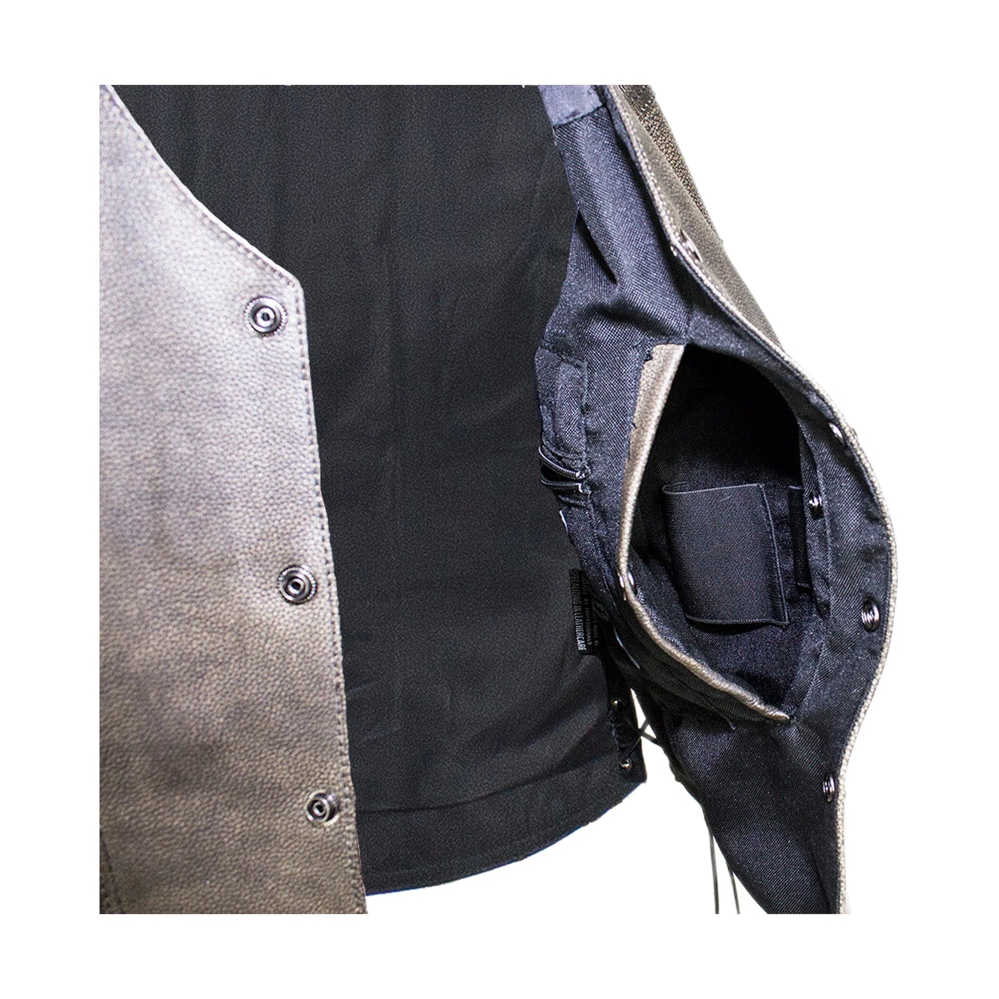 Dream Apparel Men's Brown Leather Vest with Live to Ride - Image 4