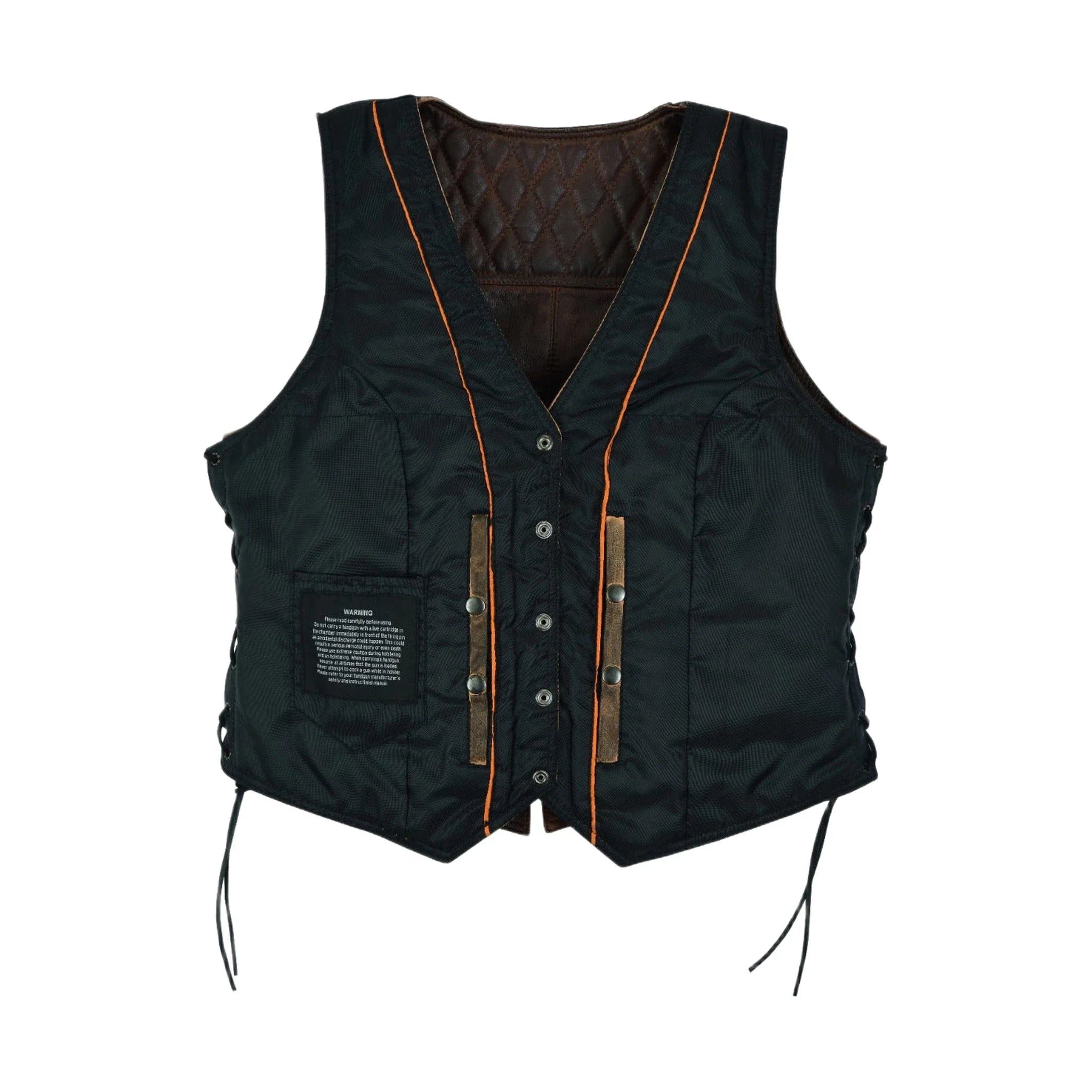 Dream Apparel Premium Cowhide Brown Vest with Diamond Design - Image 4